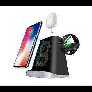 3in1 Wireless Charging Station+2in1 Charger Black